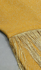 Yellow TasselS Midi Bandage Dress