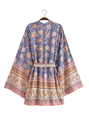 Just My Type Cotton Floral Short Kimono Jacket