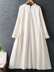 Robe trapèze en coton à col rond Let Her Go