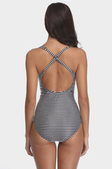 Maillot de bain dos nu à rayures