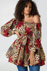 High Waist Boho Print Summer Dress