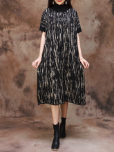 Modisches Camouflage-Midikleid mit Halbkragen