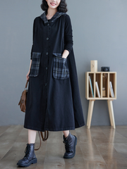 Champion Denim Plaid Hooded Dress