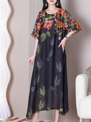 Robe trapèze à col rond Stay Happy