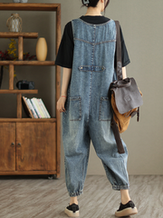 Foggy Season Denim-Jumpsuit mit hoher Taille