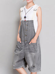 The Meaning Of Simplicity Ripped Romper Overall Dungarees