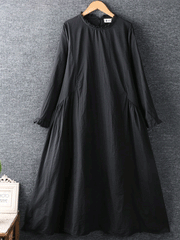 Robe trapèze en coton à col rond Let Her Go