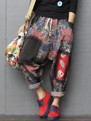 Hose mit Patches und Print „Rakel“