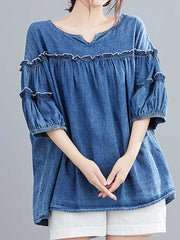 Only the Lonely Plain Denim Top