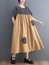 Robe à smocks à manches courtes en coton Wonder