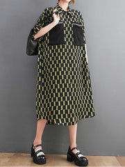 Hemdkleid aus Baumwolle mit Karomuster und Vordertaschen
