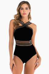 Maillot de bain à dos croisé et bandage