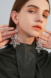 Boucles d'oreilles transparentes en forme de neige