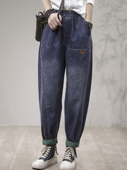 Pantalon en jean ample en coton pour femme