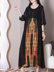 Robe trapèze à col rond Sun Shine