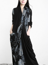 jupe à la mode col en V longue belle robe maxi