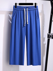 pantalon droit taille haute d'été grande taille