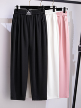 Sommerhose mit hoher Taille und lockerer, einfarbiger Anzughose