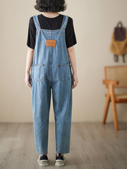 Salopette taille haute en denim bleu Wallflowers