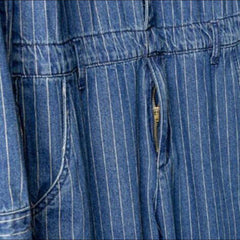 Workwear striped men's denim overall