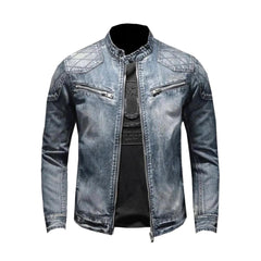 Veste en jean motard vintage d'hiver