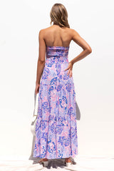 Robe fleurie bohème sans manches