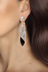 Boucles d'oreilles pendantes percées en cristal
