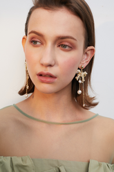 Boucles d'oreilles pendantes en forme de nœud