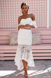 Robe en dentelle à deux pièces avec queue de poisson