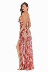 Pailletten Party Elegantes Maxi Etuikleid