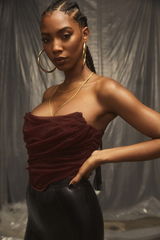 Korsett-Oberteil mit Netzstoff und Stäbchen