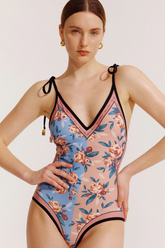 Reversible Tie-Shoulder One Piece Swimsuit