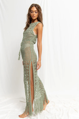 Häkel-Überwurf mit hohem Kragen