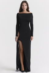 Robe longue découpée noire Marella