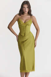 Salma Satin-Midikleid