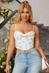Floral Print Asymmetrical Hem Cami Top