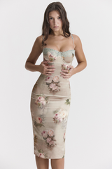 Robe mi-longue fleurie vintage Venus