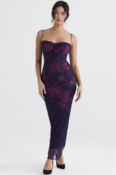 Robe fleurie violette Aiza