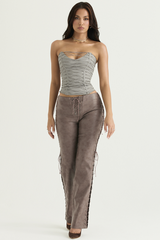 Mirabelle Pflaumen-Anthrazit-Schnür-BH