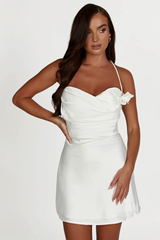 Otillie Rose Neckholder-Minikleid aus Satin