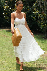 Boho Sling-Maxikleid mit Spitzeneinsatz