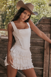 Ensemble soutien-gorge brodé Catalina + mini-jupe superposée