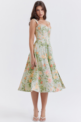 Saira Pale Jade Printed Sundress