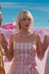 Robe à carreaux rose du film Barbie Margot