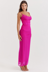 Robe longue fuchsia Nalini
