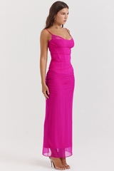 Robe longue fuchsia Nalini