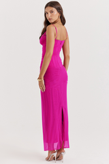 Robe longue fuchsia Nalini