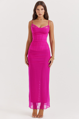 Robe longue fuchsia Nalini