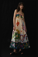Seeker Leinenkleid mit Folklore-Print