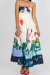 Seeker Leinenkleid mit Folklore-Print